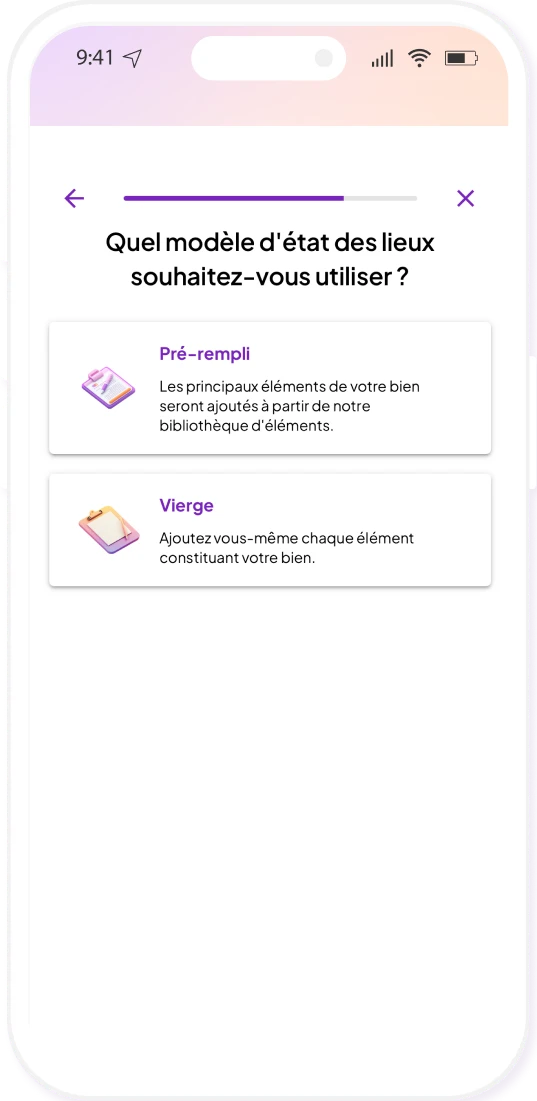 Capture d'écran d'un modèle d'état des lieux pré-rempli sur le logiciel état des lieux Livimmo.
