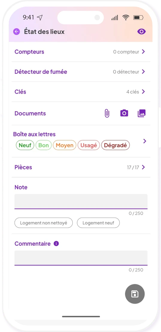 Capture d'écran d'un ajout de photos avec le logiciel état des lieux Livimmo